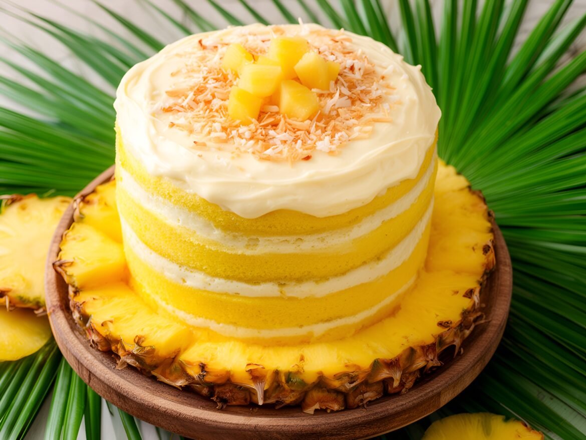 Luscious Pineapple-Coconut Cream Cheese Layer Cake