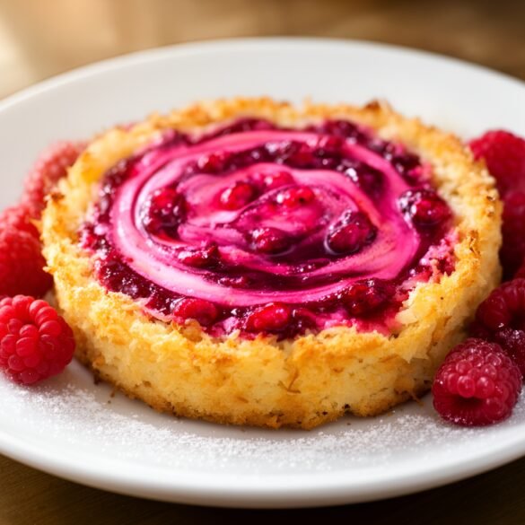Raspberry Coconut Macaroon Tart with Swirls