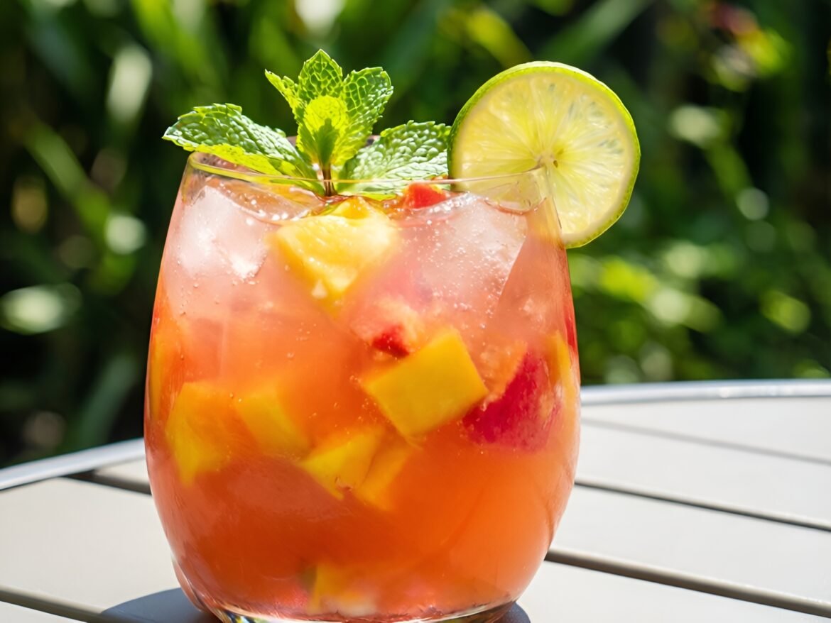 Refreshing Guava Cooler with Tropical Fruit Medley