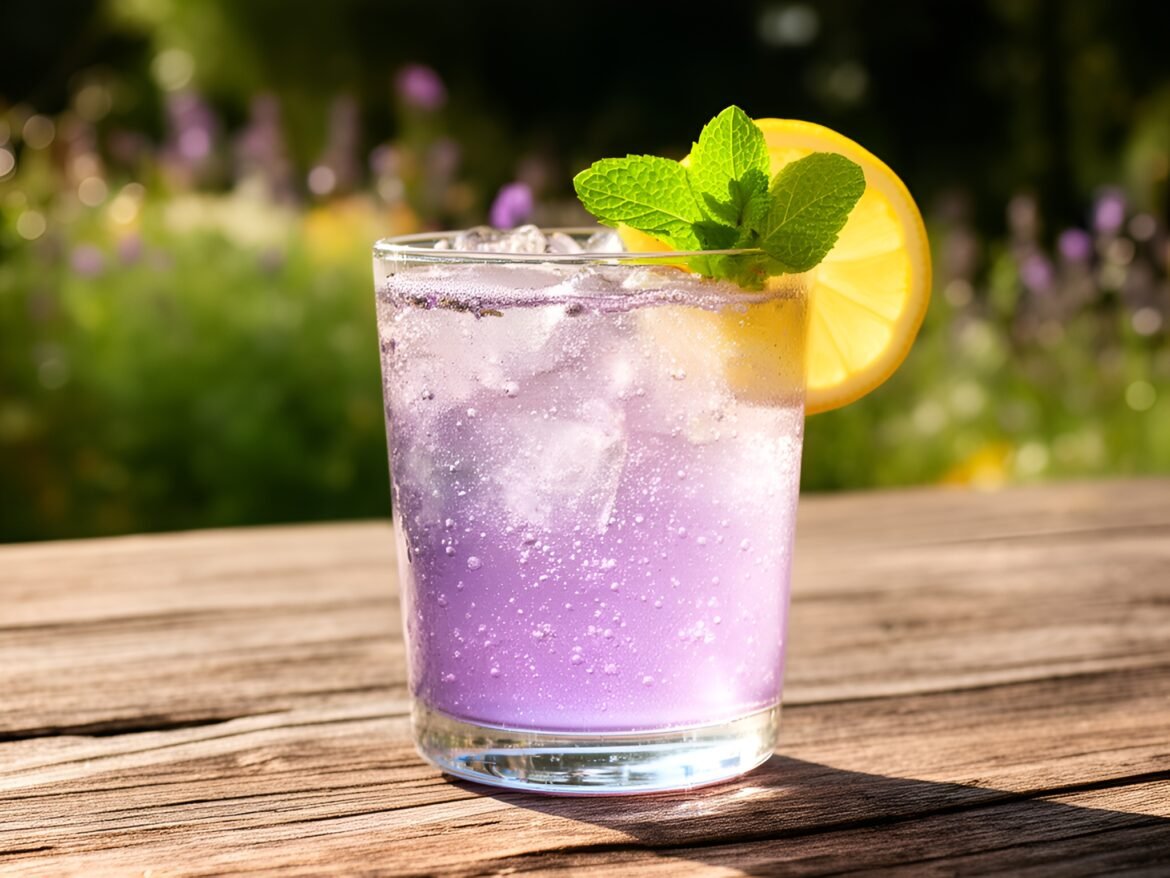 Refreshing Sparkling Lavender Lemon Herb Infusion