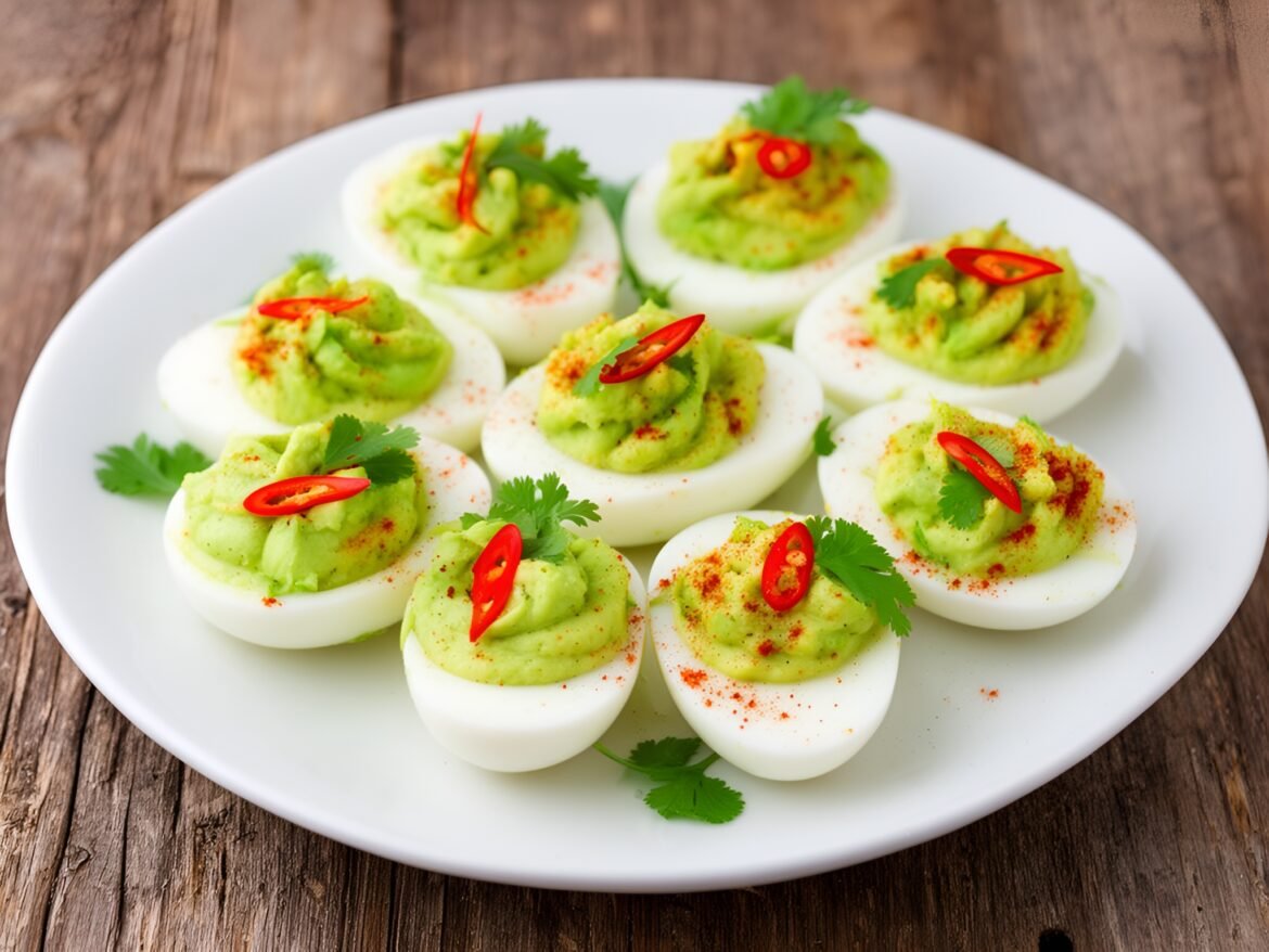 Savory Chili-Lime Avocado Deviled Eggs