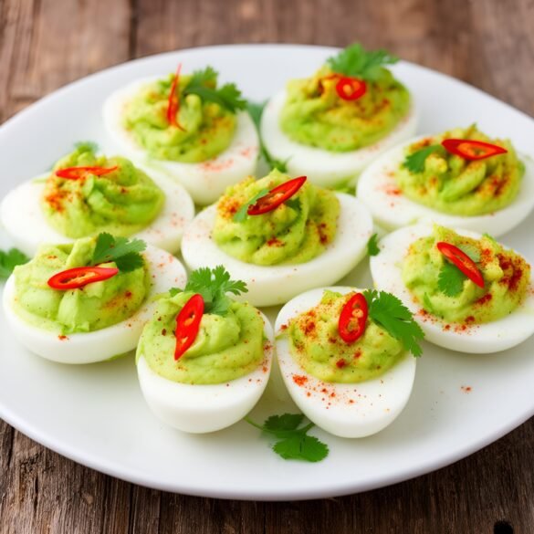 Savory Chili-Lime Avocado Deviled Eggs