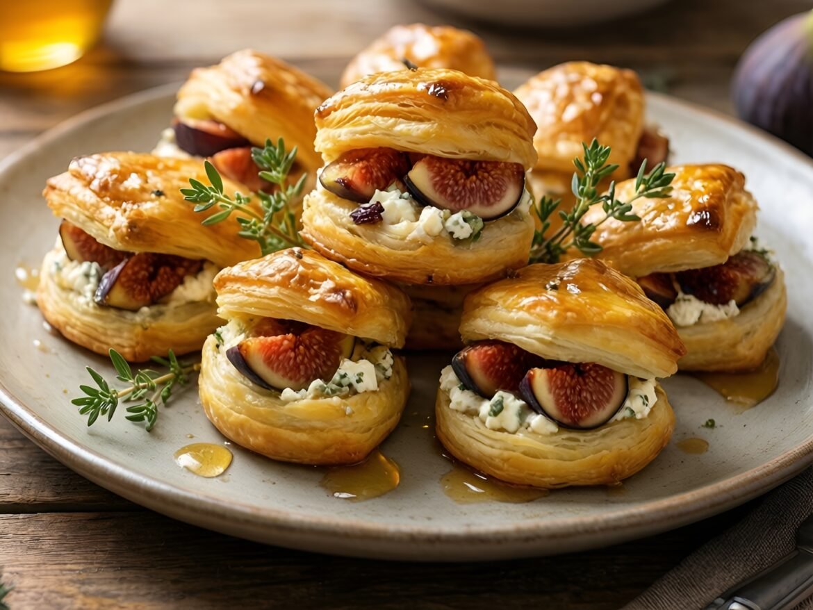 Savory Fig and Goat Cheese Puff Pastry Bites