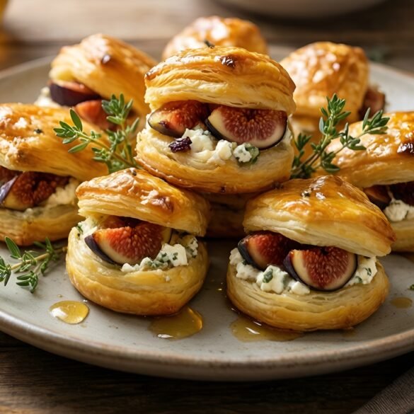 Savory Fig and Goat Cheese Puff Pastry Bites