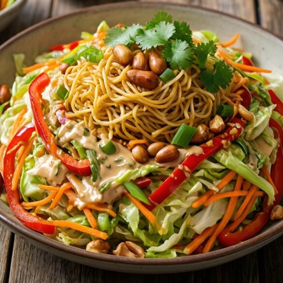 Savory Miso-Infused Asian Slaw with Crunchy Noodles