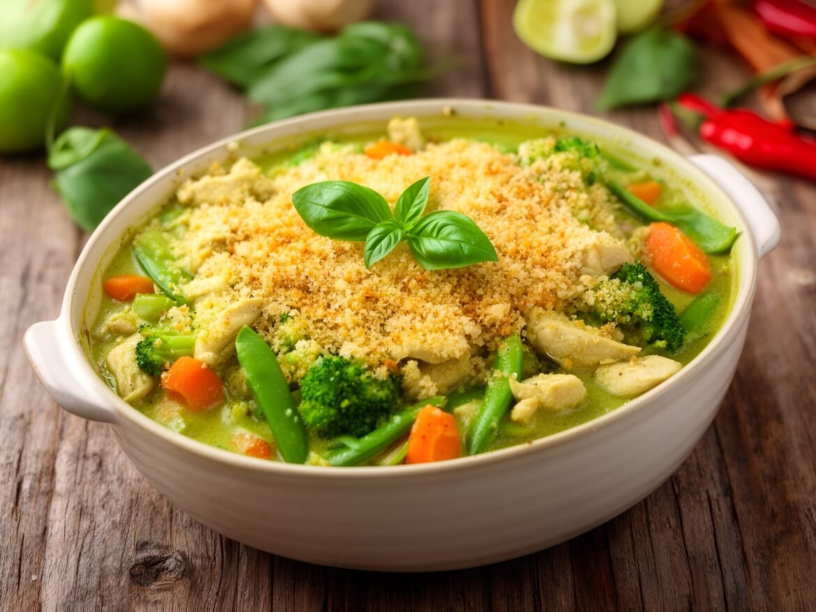 Savory Thai Green Curry Chicken Casserole