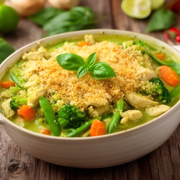 Savory Thai Green Curry Chicken Casserole