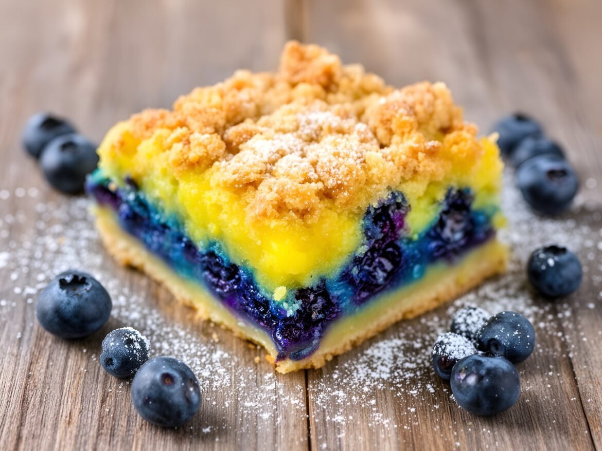 Sunkissed Lemon Blueberry Crumble Bars