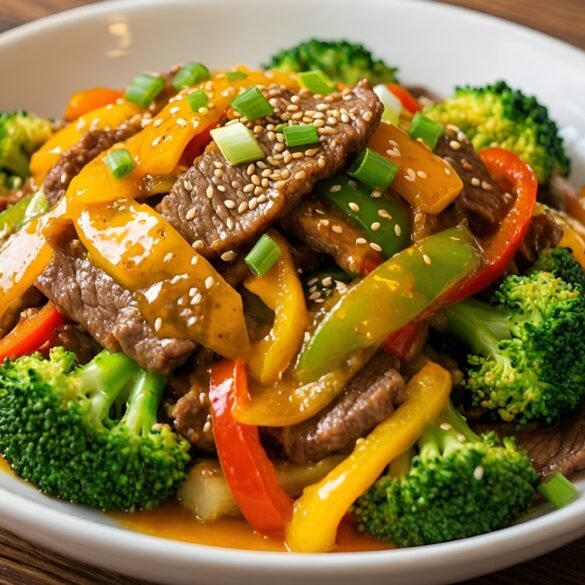 Sweet and Spicy Mango-Glazed Beef and Broccoli Stir-Fry