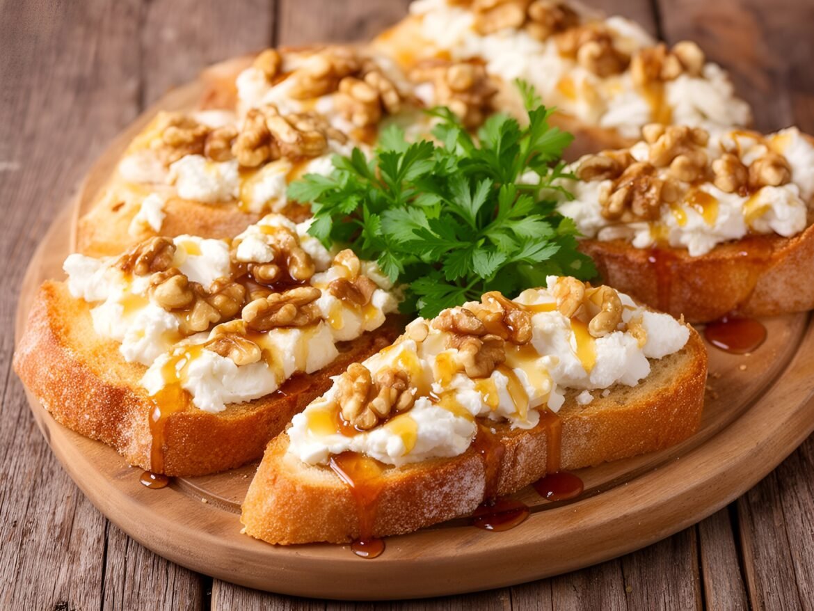 Sweet and Spicy Maple-Walnut Bruschetta