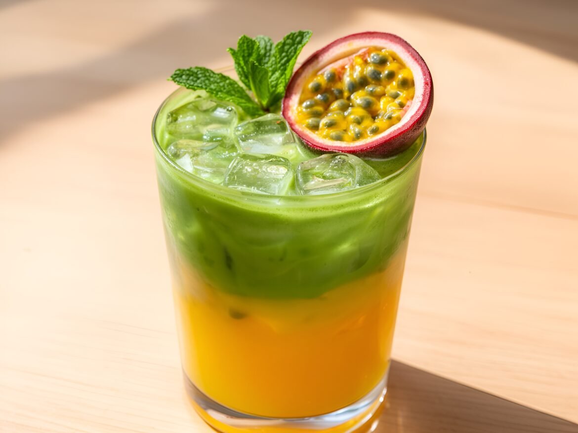Tropical Passionfruit Iced Matcha