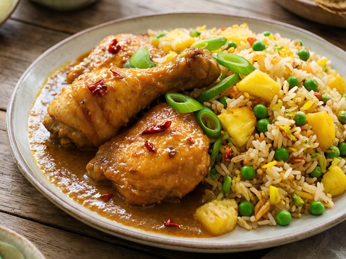 Tropical Spicy Coconut Chicken with Pineapple Rice