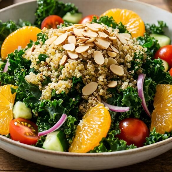 Vibrant Kale-Quinoa Citrus Salad with Zesty Ginger Vinaigrette