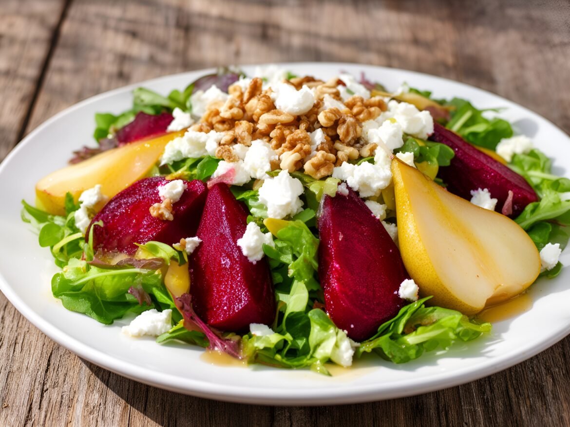 Vibrant Roasted Beet and Pear Salad with Citrus Vinaigrette