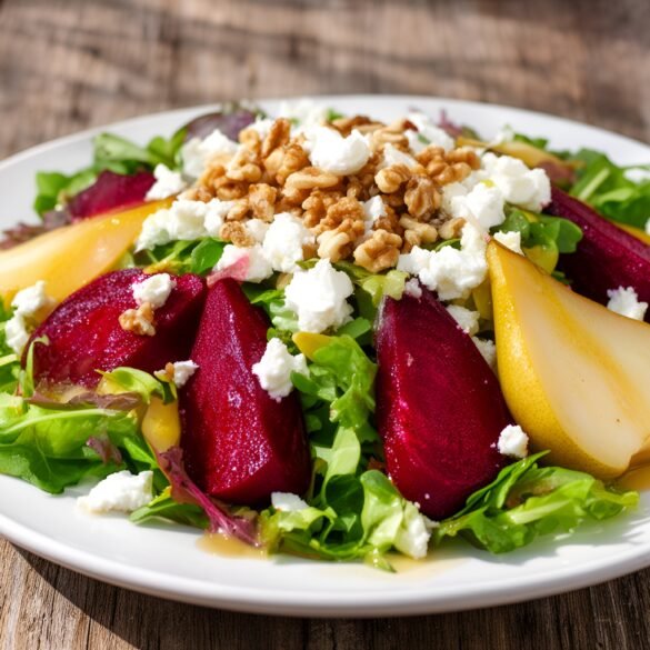 Vibrant Roasted Beet and Pear Salad with Citrus Vinaigrette