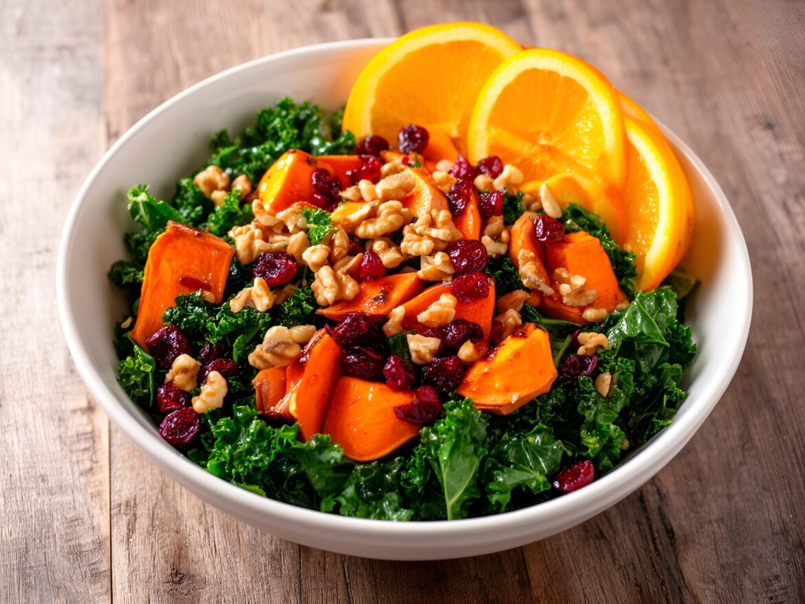 Vibrant Sweet Potato and Kale Detox Salad with Citrus Dressing