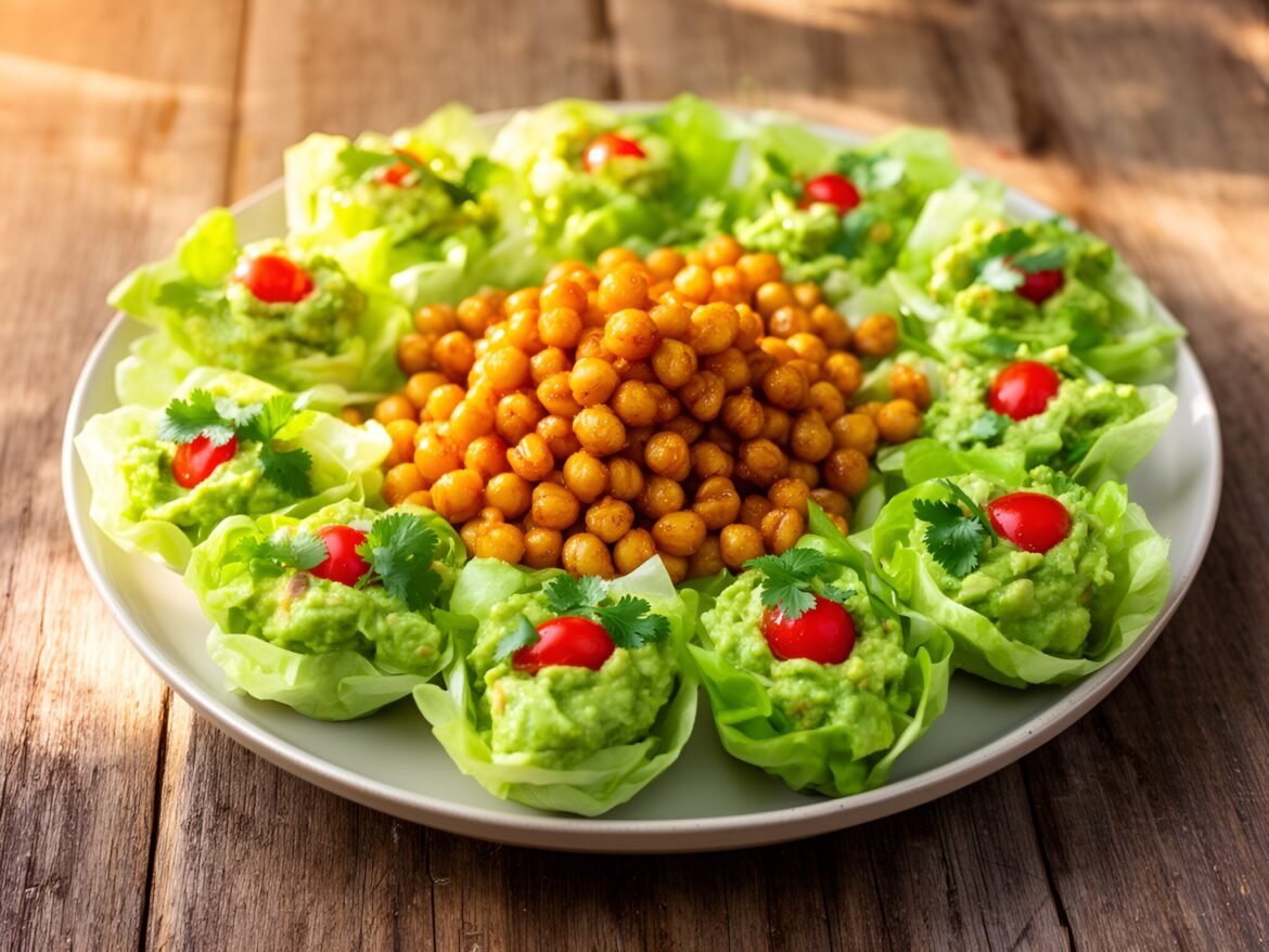 Zesty Avocado Salsa Cups with Spicy Roasted Chickpeas