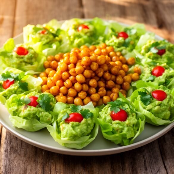 Zesty Avocado Salsa Cups with Spicy Roasted Chickpeas