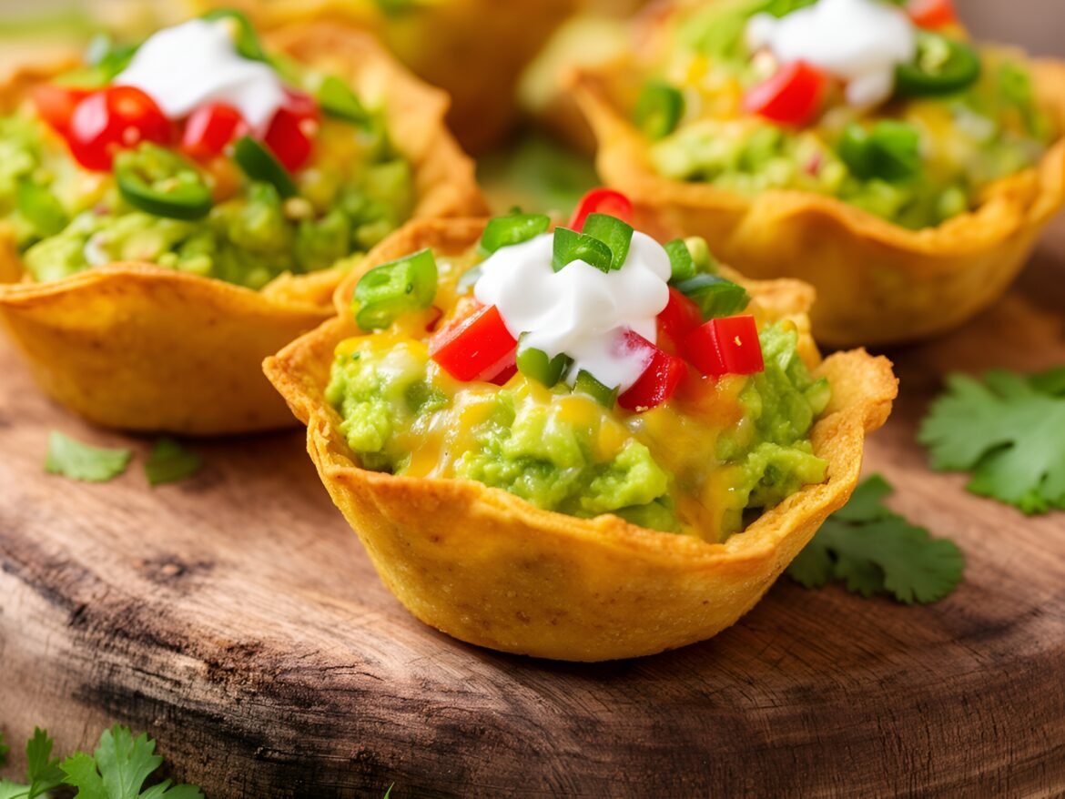 Zesty Spicy Cilantro-Lime Avocado Nacho Cups