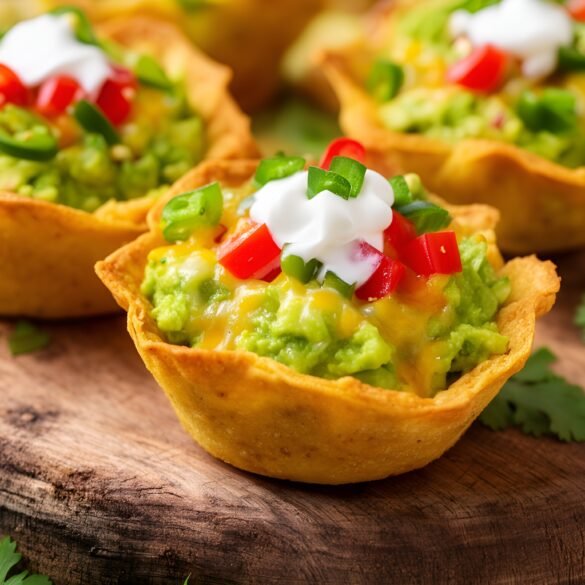 Zesty Spicy Cilantro-Lime Avocado Nacho Cups
