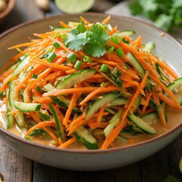 Zingy Thai Cucumber and Carrot Slaw with Peanut Dressing